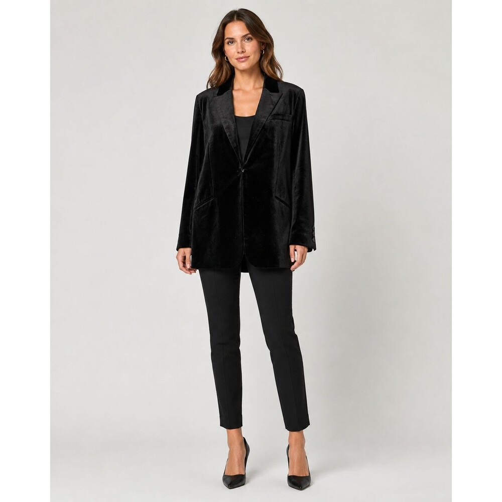 Favorite Daughter Black Velvet Blazer Jacket Women’s Size 1 Long Sleeve